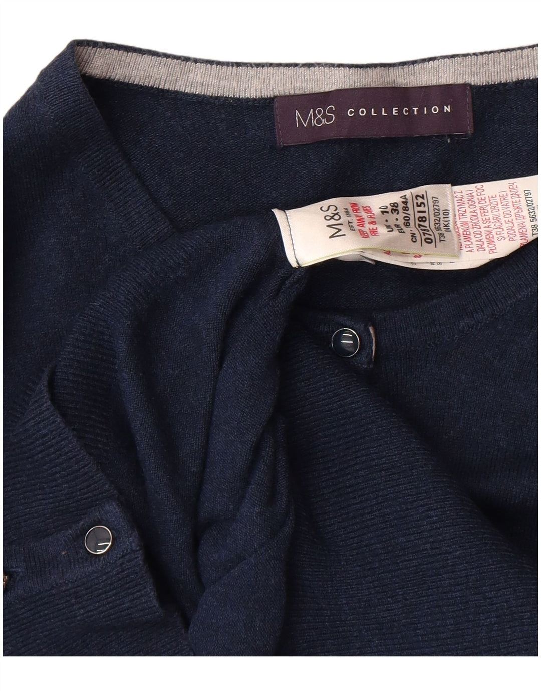 Marks & Spencer Damen-Cardigan-Pullover UK 10 Small Marineblaue Viskose