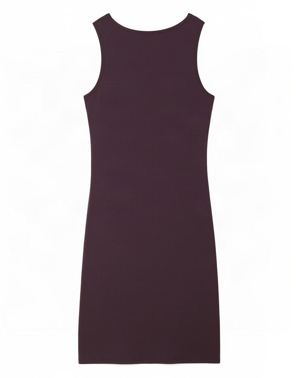 Calvin Klein Jeans Damen Grafisches ärmelloses Basic-Kleid UK 14 Large Lila