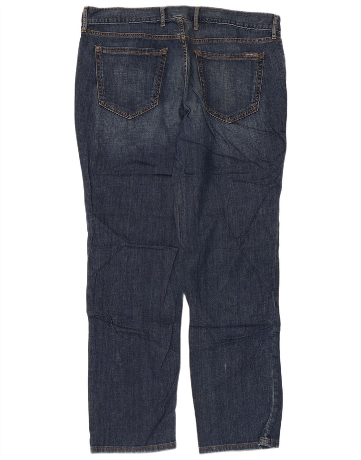 EDDIE BAUER Damen Boyfriend Distressed Straight Jeans W36 L30 Blau