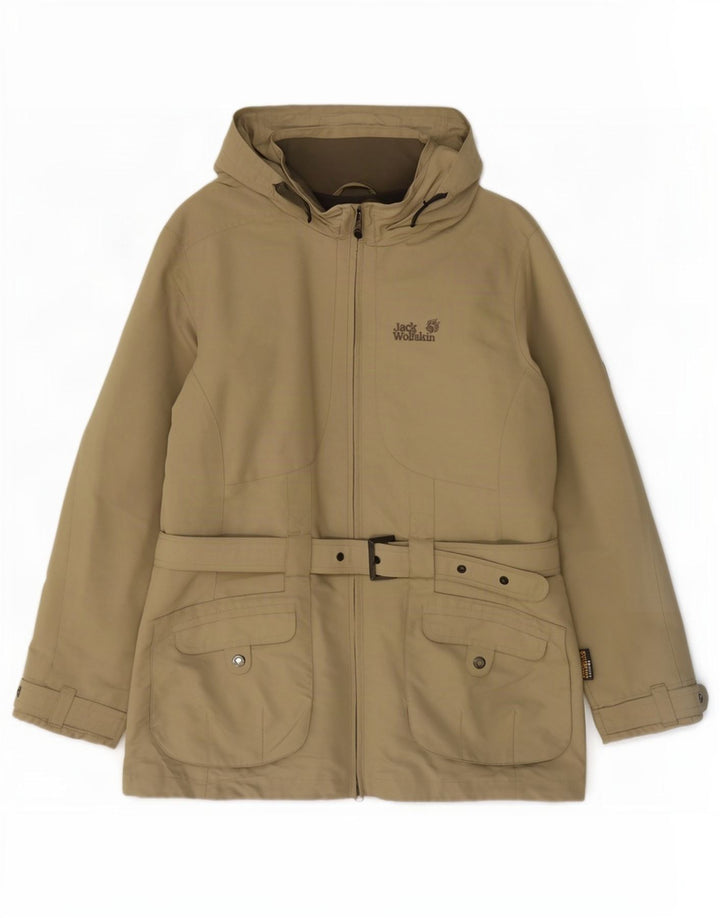 Jack Wolfskin Womens Hooded Utility Jacket UK 14/16 Large Khaki Polyester