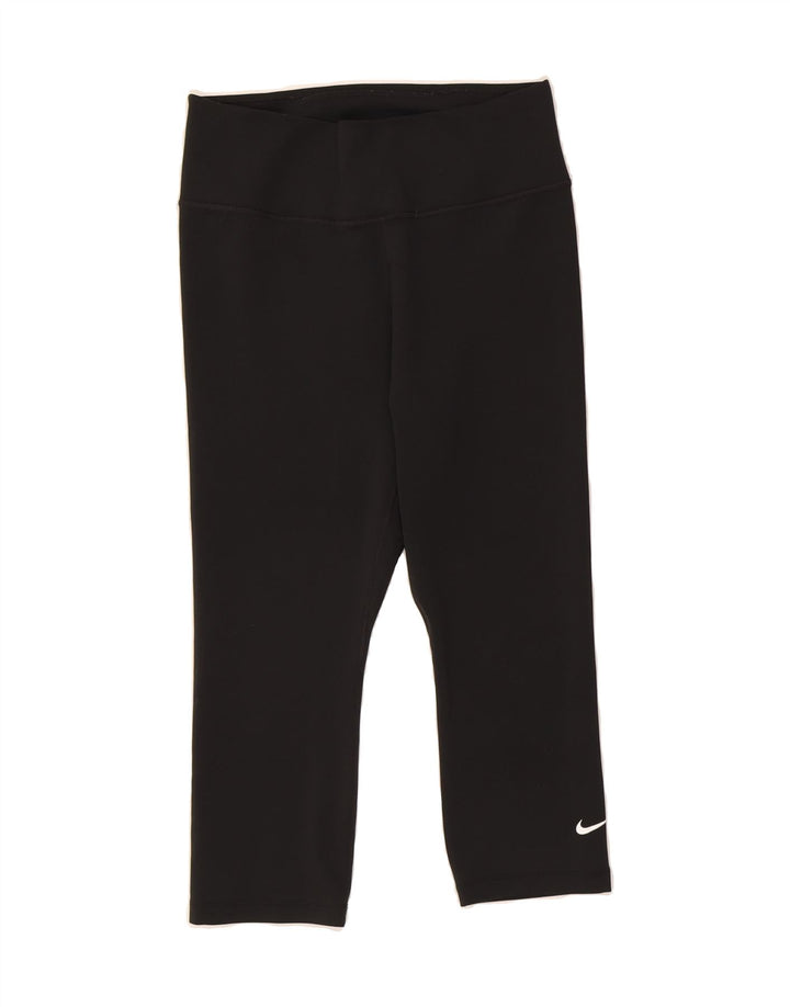 NIKE Womens Dri Fit Capri Leggings UK 12 Medium  Black Polyester Vintage Nike and Second-Hand Nike from Messina Hembry 