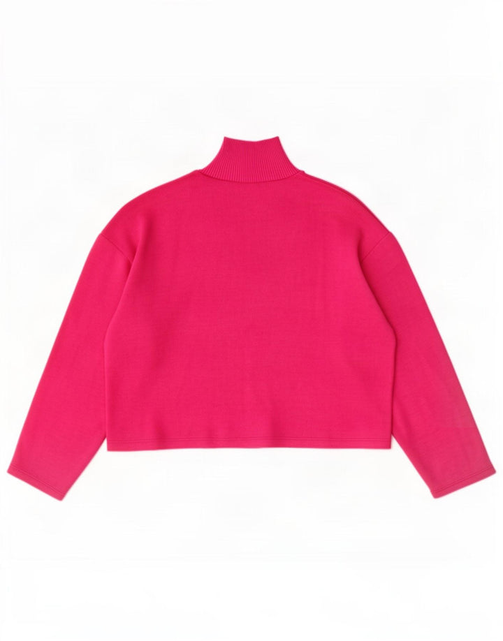Übergroßer Pullover mit Rollkragen für Damen von Zara, Gr. 14, Mittelrosa