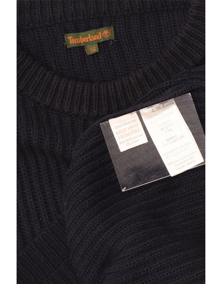 TIMBERLAND Damen-Pullover mit U-Boot-Ausschnitt, UK 14, Größe L, Marineblau, Baumwolle