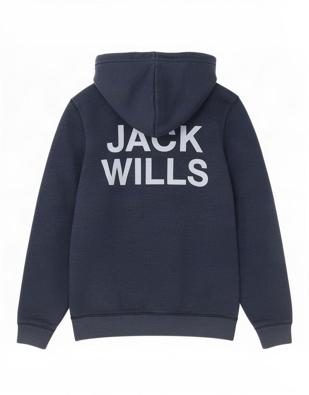 Jack Wills Herren-Kapuzenpullover mit grafischem Reißverschluss, mittelmarineblaue Baumwolle