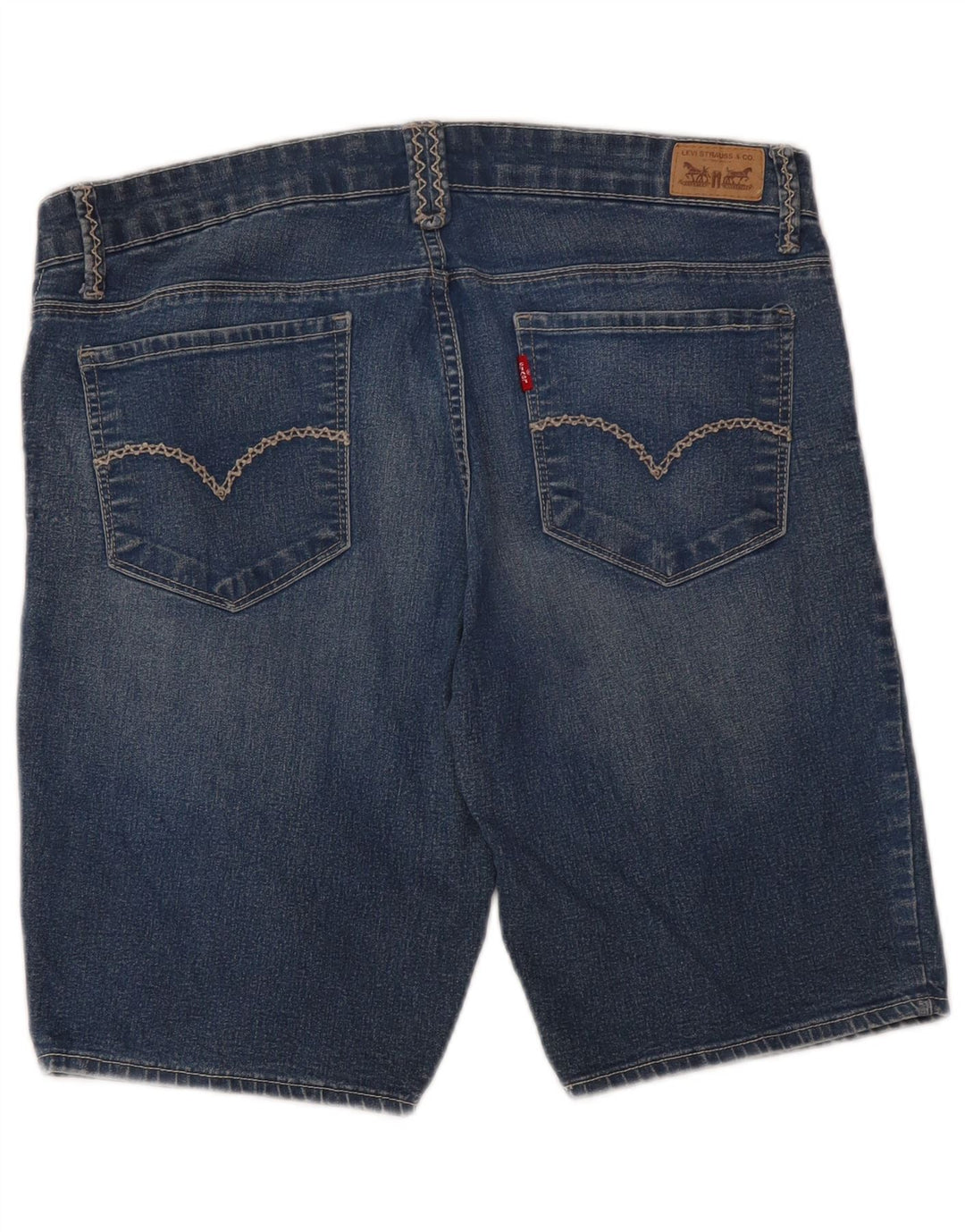 LEVI'S Damen Distressed Denim Bermuda Shorts US 13 Large W32 Blaue Baumwolle