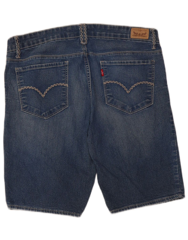 LEVI'S Damen Distressed Denim Bermuda Shorts US 13 Large W32 Blaue Baumwolle