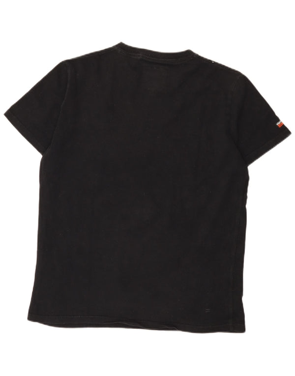 Superdry Womens Graphic T-Shirt Top UK 16 Large Black Cotton
