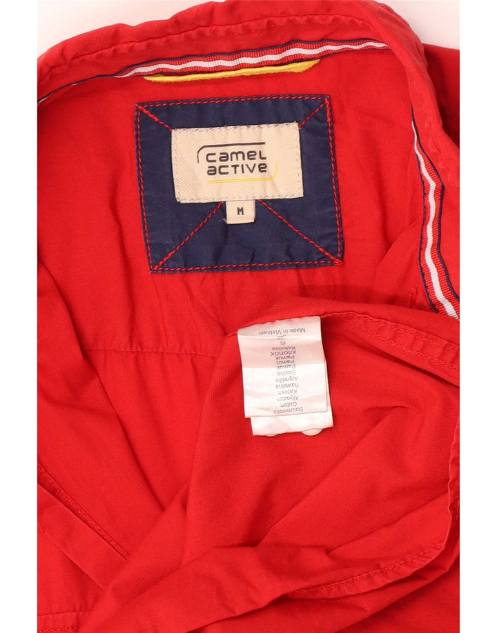 Camel Active Herren-Kurzarmhemd aus mittelroter Baumwolle