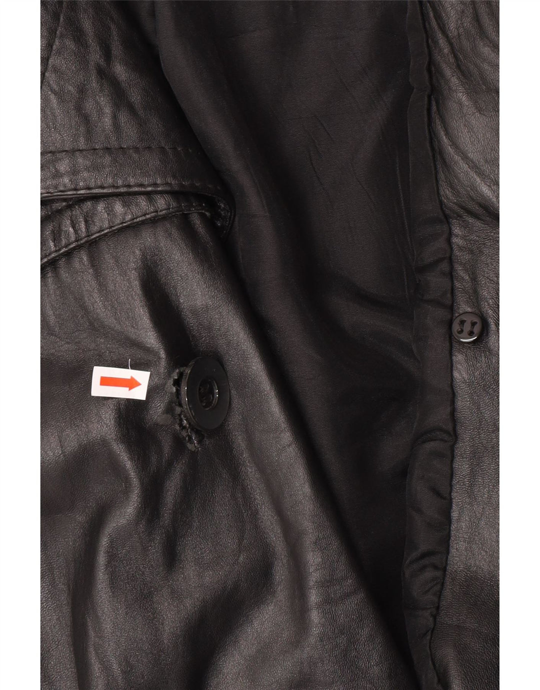 Vintage Herren Zweireihige Lederjacke UK 40 Großes schwarzes Leder