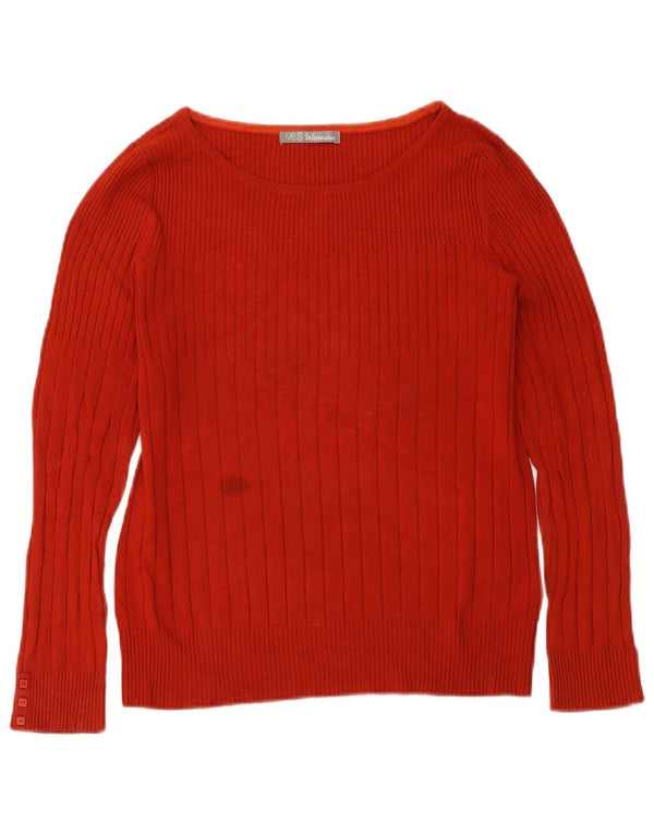Marks & Spencer Damen-Pullover mit U-Boot-Ausschnitt, UK 16, Größe L, rote Viskose