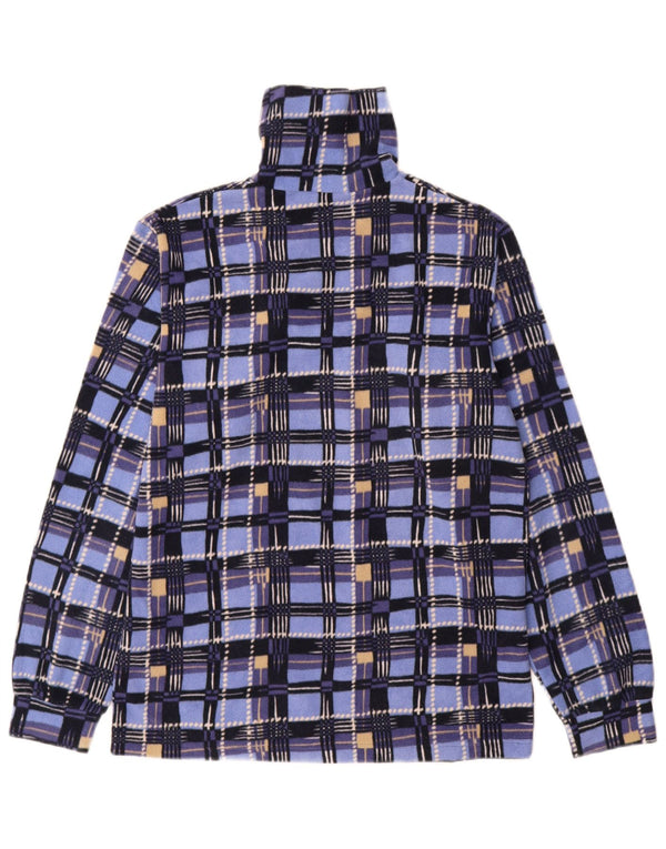 Conte of Florence Damen-Fleecepullover mit Reißverschluss, UK 14, mittelblau kariert