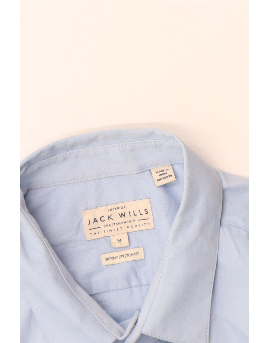 JACK WILLS Herren-Hemd in schmaler Passform aus mittelblauer Baumwolle