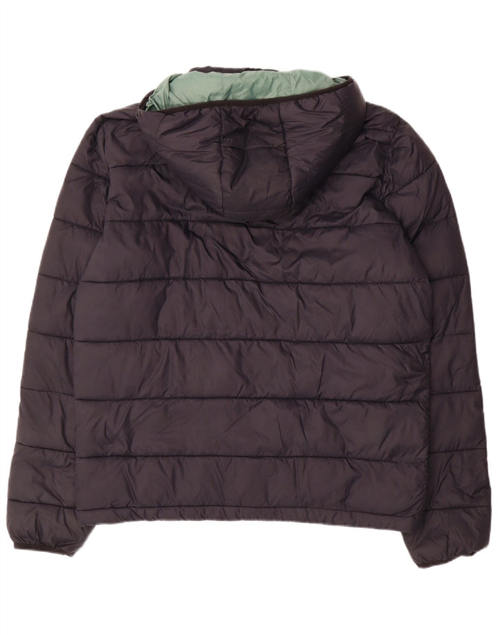 Jack Wills wattierte Herrenjacke mit Kapuze, UK 38, mittelschwarzes Nylon