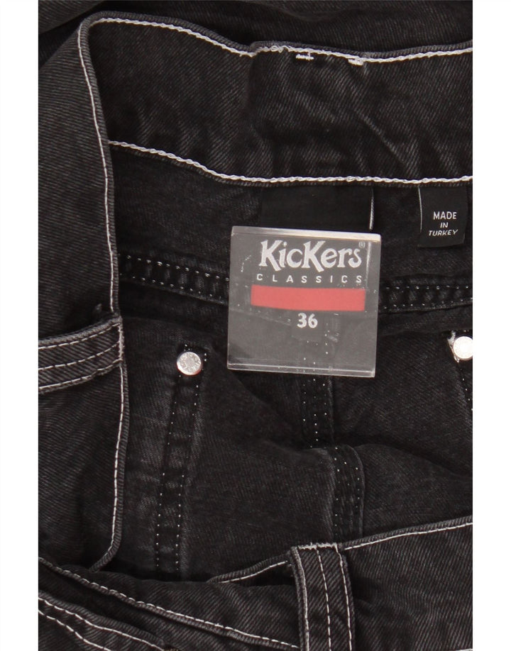 Kickers Herren Straight Jeans W36 L28 Schwarze Baumwolle