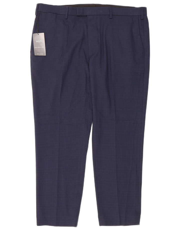 Marks & Spencer Herren-Anzughose mit maßgeschneiderter Passform, W40 L29, Marineblau