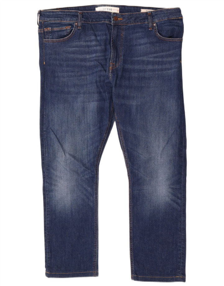 GUESS Herren Skinny Jeans W42 L28 Blaues Polyester