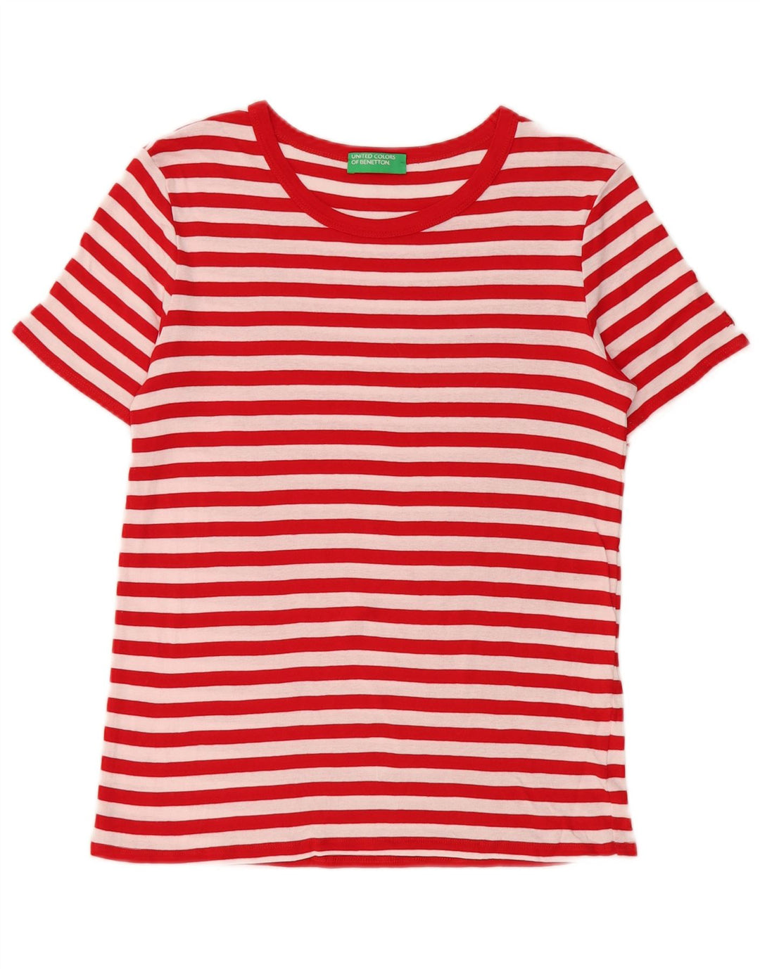Benetton Damen T-Shirt Top UK 10 Small Rot gestreift