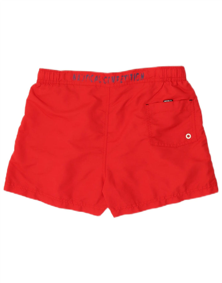 Brugi Herren-Badeshorts, groß, rotes Colourblock-Polyester