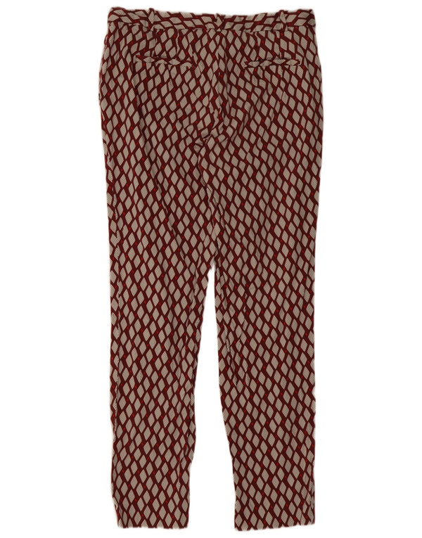 Zara Damen Slim Chino-Hose EU 38 Small W28 L26 Burgund Geometrisch