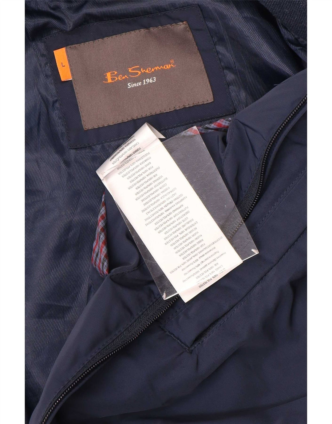 Ben Sherman Herren Bomberjacke UK 40 Large Marineblau Polyester