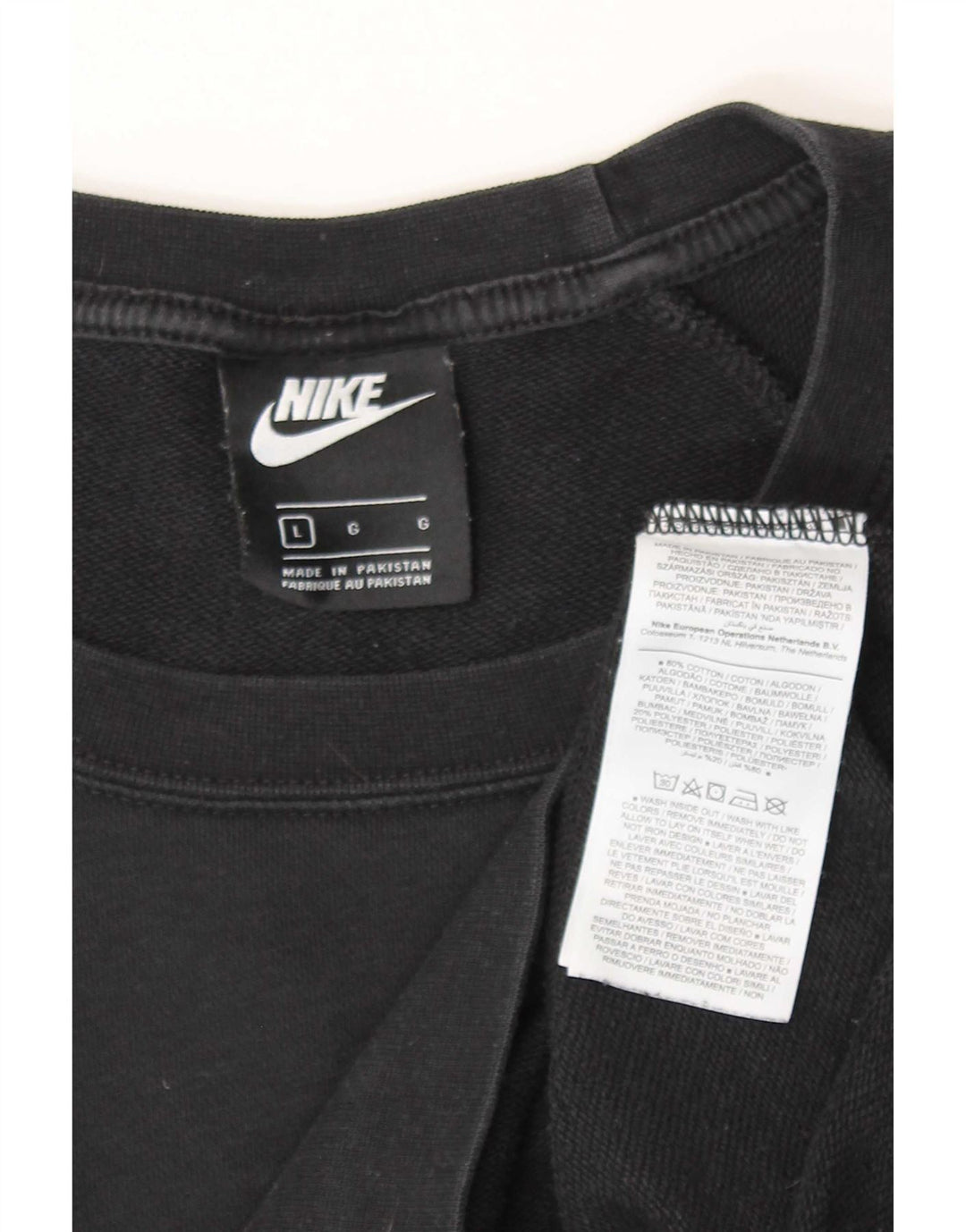 Nike Herren-Sweatshirt-Pullover, groß, schwarze Baumwolle