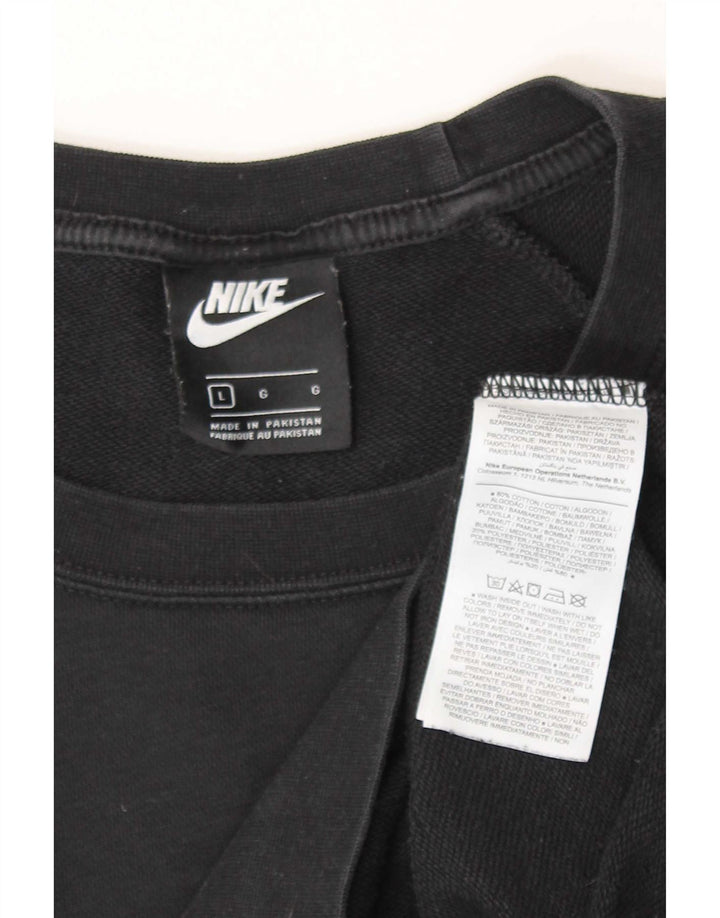 Nike Herren-Sweatshirt-Pullover, groß, schwarze Baumwolle