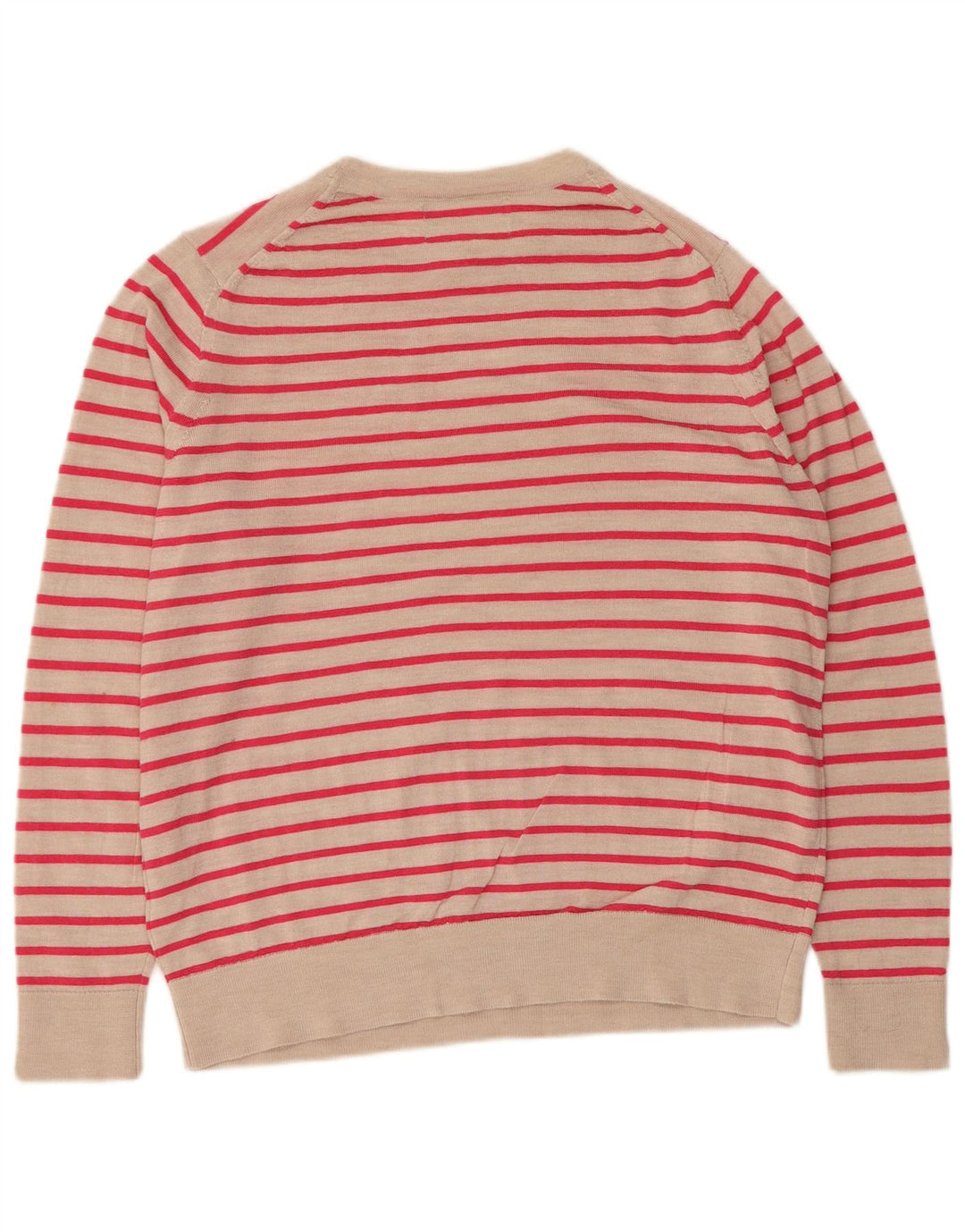 Marks & Spencer Damen-Pullover mit Rundhalsausschnitt, Gr. 14, mittelbeige gestreift