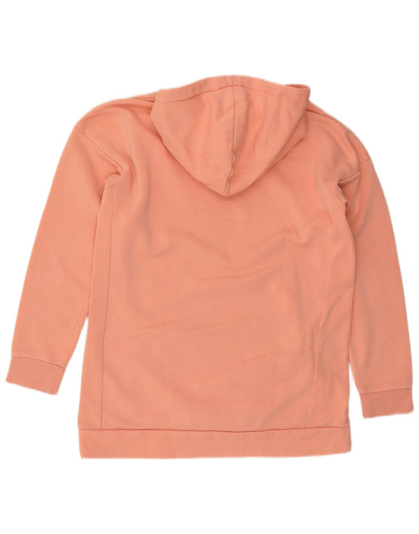 ADIDAS Damen Übergroßer grafischer Kapuzenpullover UK 8/10 Small Orange Baumwolle