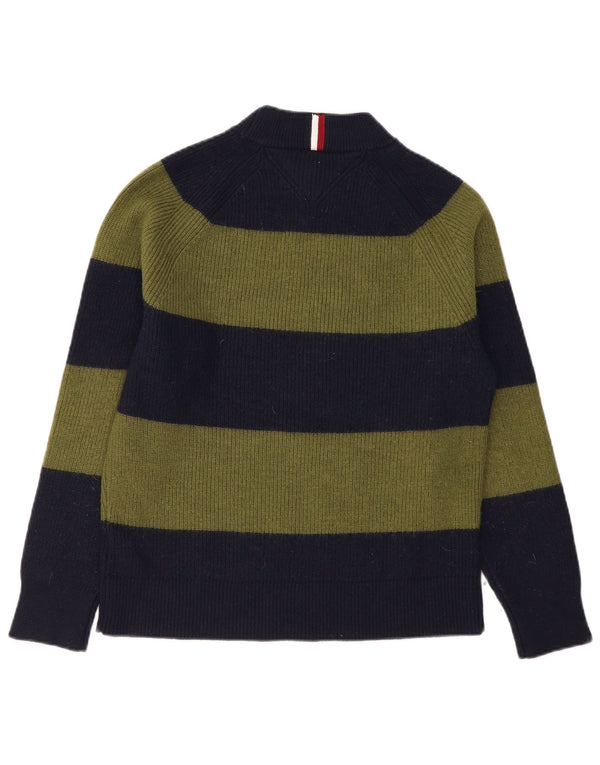 Tommy Hilfiger Herren-Pullover mit Rollkragen, mittelgrau, gestreift, Wolle