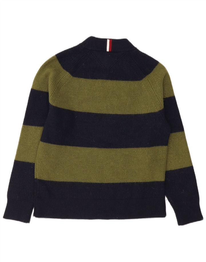 Tommy Hilfiger Herren-Pullover mit Rollkragen, mittelgrau, gestreift, Wolle
