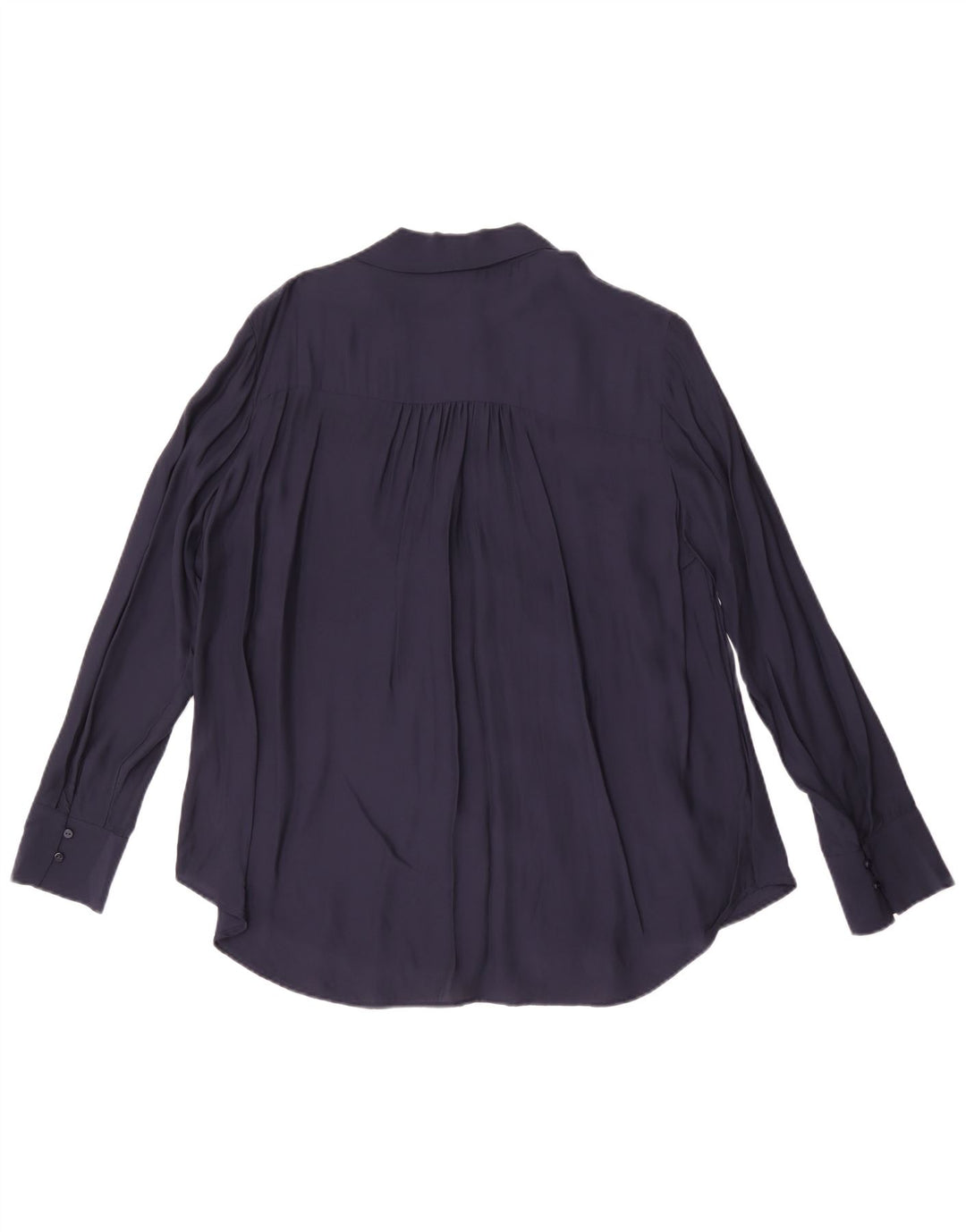 Massimo Dutti Damen-Hemdbluse mit Fliege, EU 42, große marineblaue Viskose