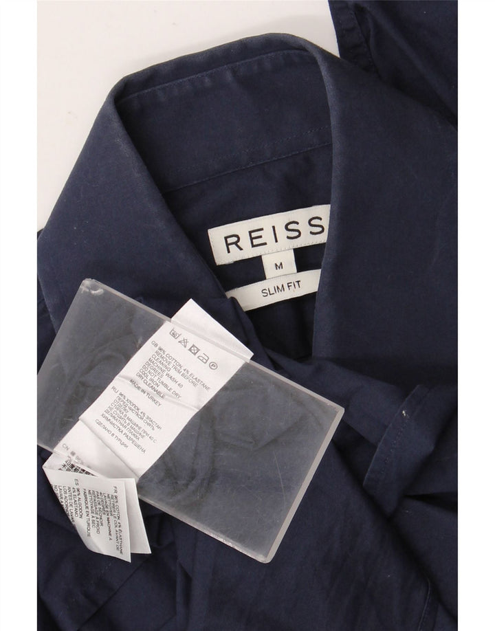 Reiss Herren-Slim-Fit-Hemd aus mittelblauer Baumwolle