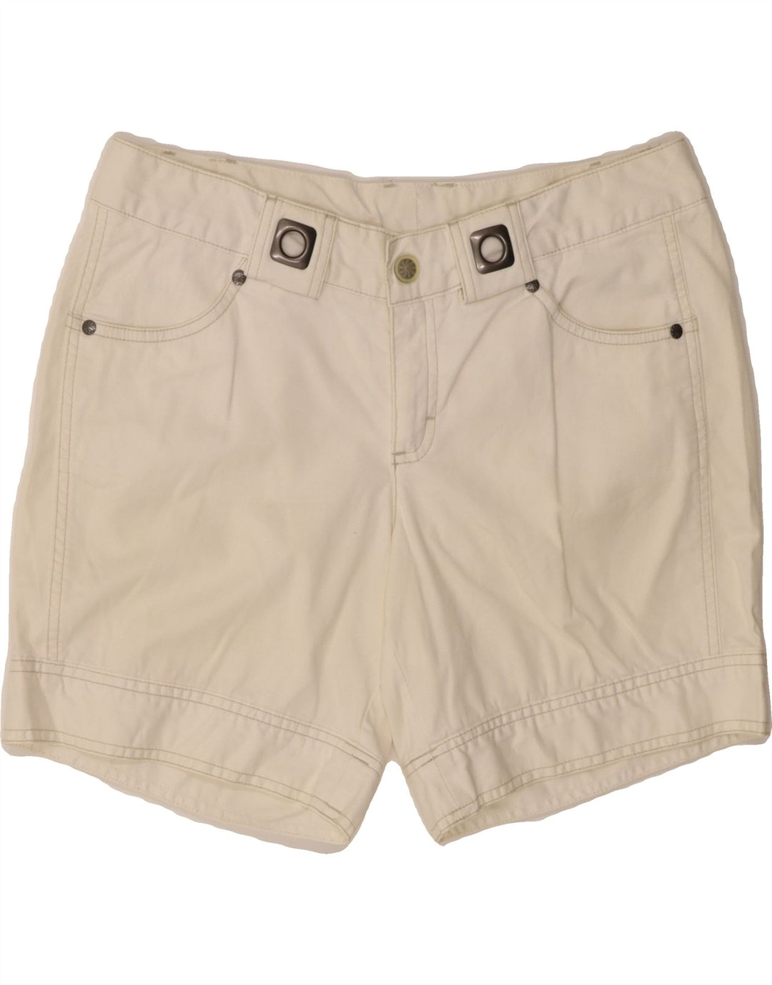 ATHLETA Womens Casual Shorts US 6 Medium W30  White Cotton Vintage Athleta and Second-Hand Athleta from Messina Hembry 