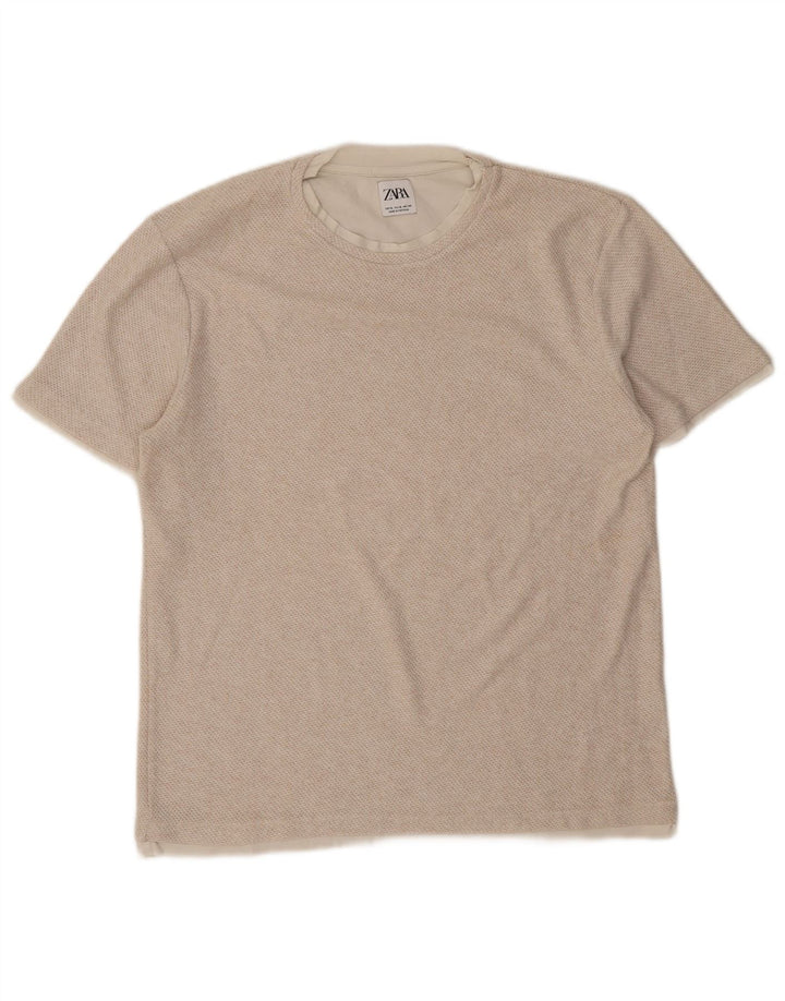 Zara Herren T-Shirt Top XL Beige