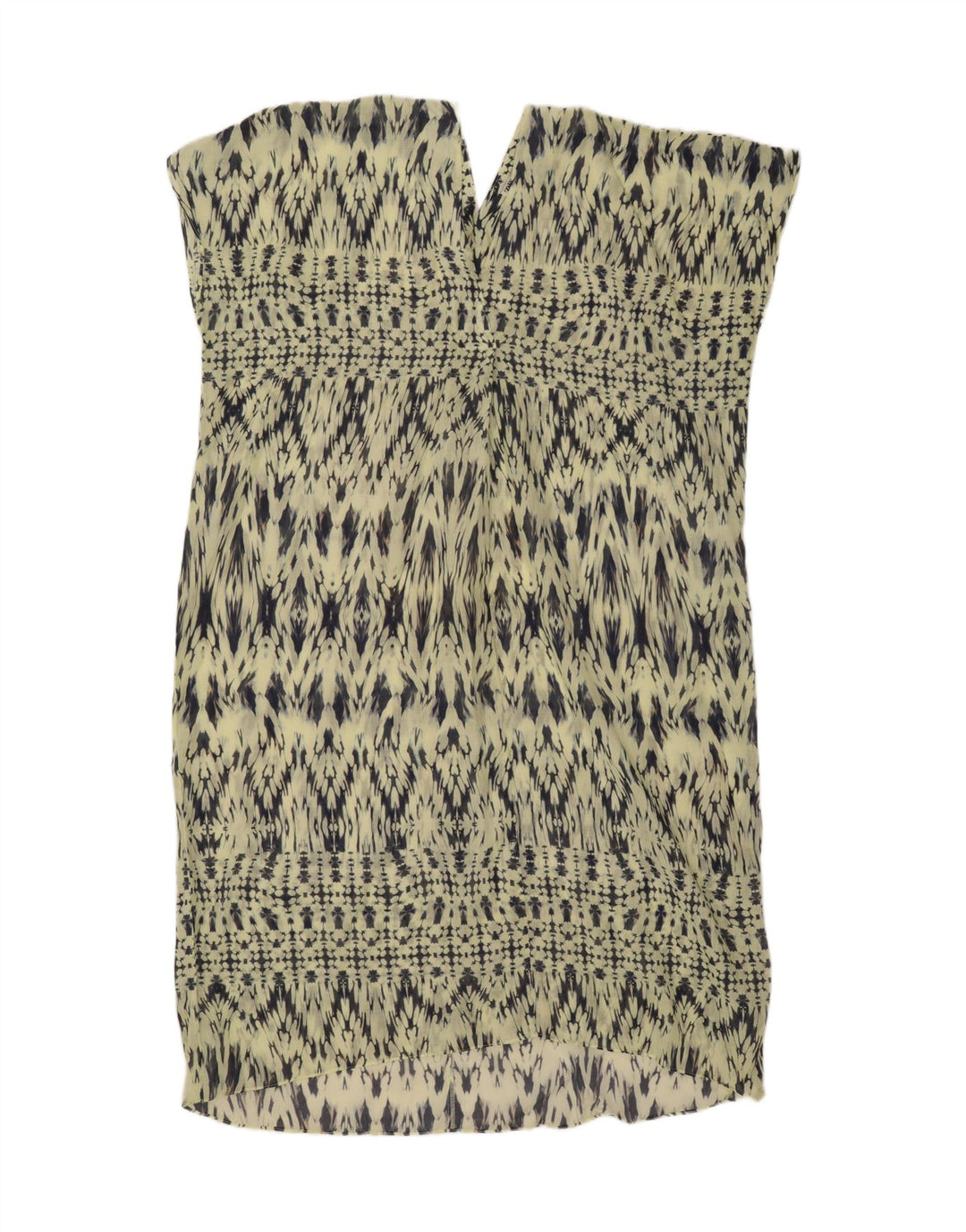 ZARA Damen-Overall-Etuikleid mit abstraktem Muster, Gr. 14, Mittelgrün