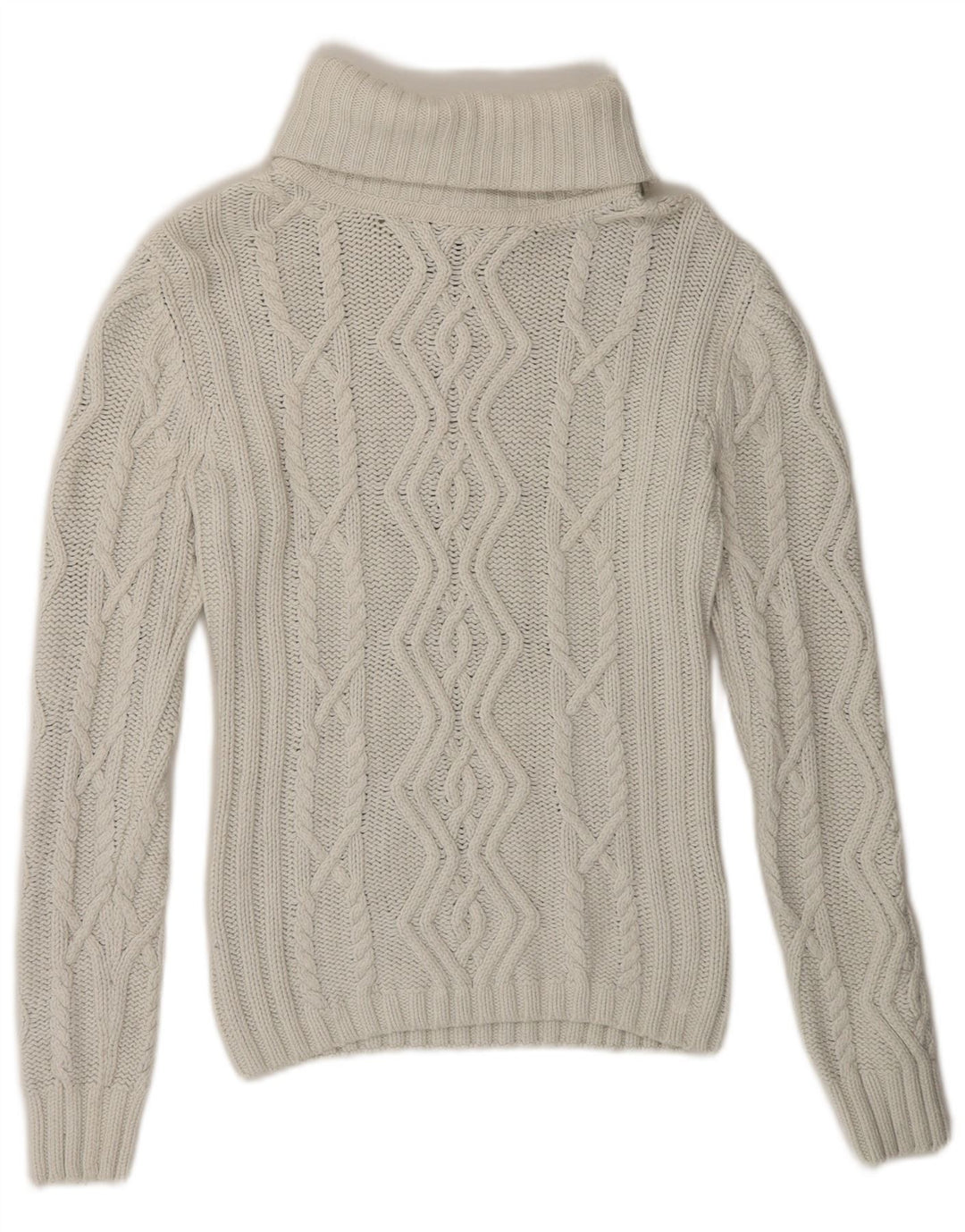 TOMMY HILFIGER Womens Roll Neck Jumper Sweater UK 12 Medium Off White