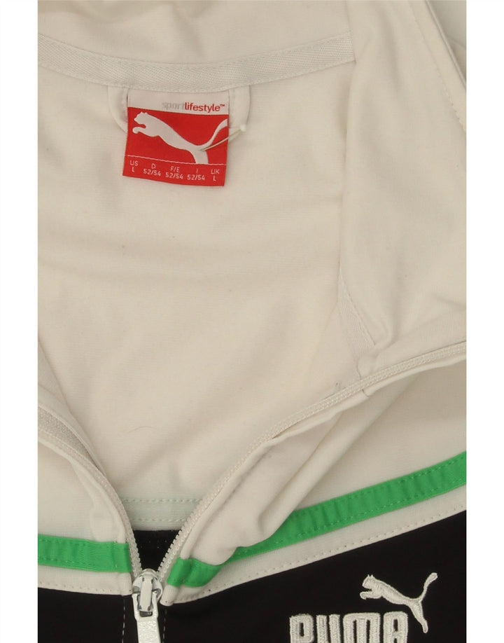 PUMA Mens Tracksuit Top Jacket Large White Colourblock Polyester Vintage Puma and Second-Hand Puma from Messina Hembry 