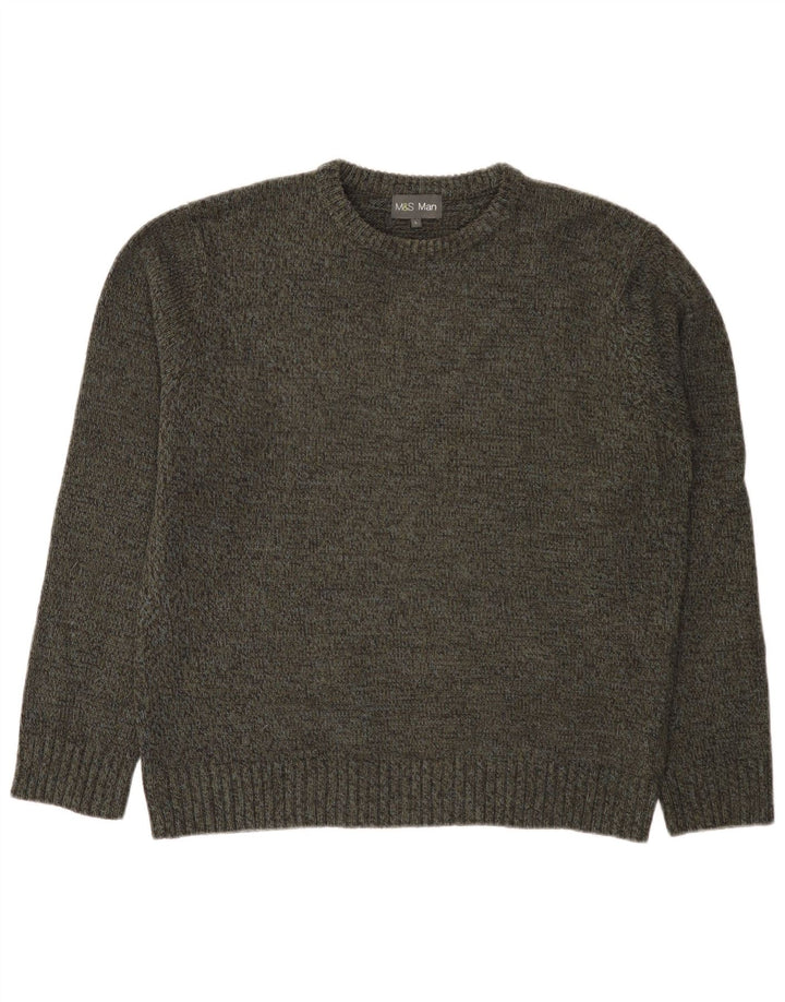 Marks & Spencer Herren-Pullover mit U-Boot-Ausschnitt, Größe L, Khaki