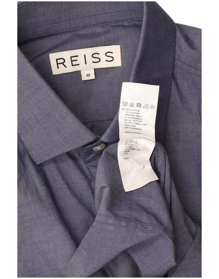 Reiss Herrenhemd aus mittelblauer Baumwolle in Marineblau