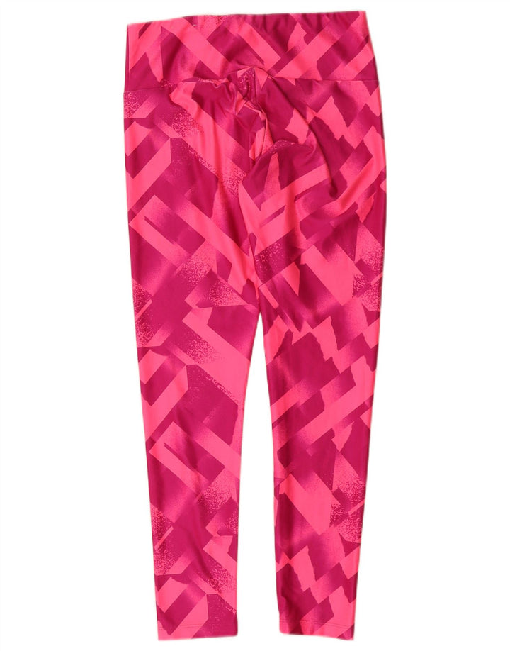 Puma Damen Leggings UK 12 Mittelrosa Geometrisch