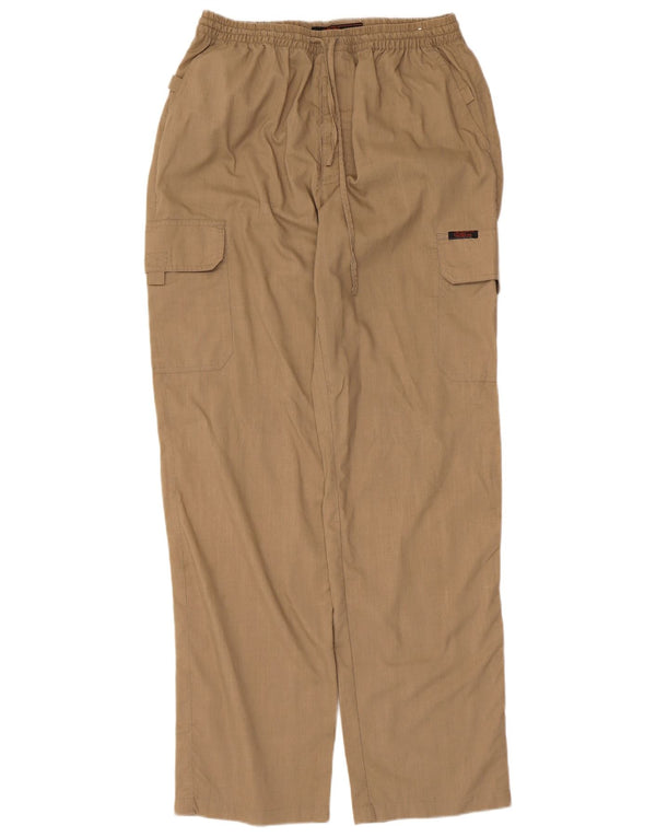 Vintage Damen gerade Cargohose Medium W30 L31 Beige Baumwolle