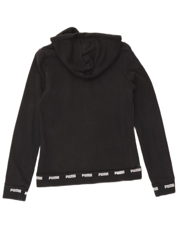 Puma Womens Graphic Hoodie Pullover UK 6 XS Schwarz Baumwolle