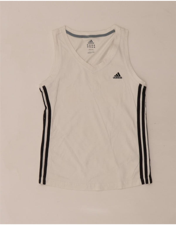 Adidas Damen Weste Top UK 14 Mittelweiße Baumwolle