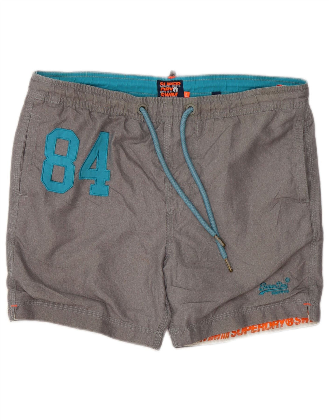 Superdry Herren-Badeshorts mit Grafik, groß, aus grauem Polyester