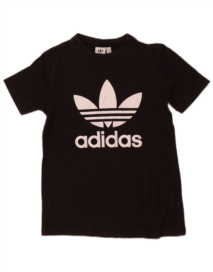 ADIDAS Womens Graphic T-Shirt Top UK 10 Small  Black