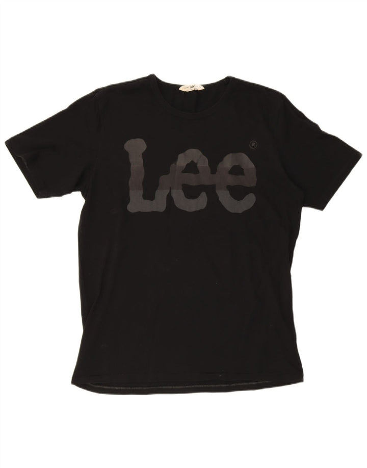 LEE Herren-T-Shirt mit Grafik, Größe L, aus schwarzer Baumwolle