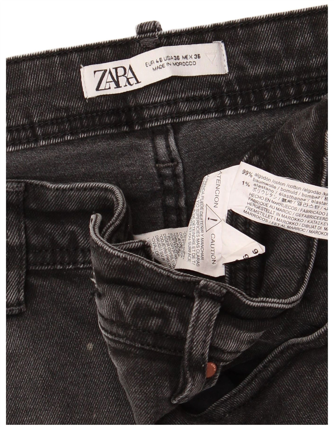 ZARA Herren Jeansshorts EU 46 XL W36 Graue Baumwolle