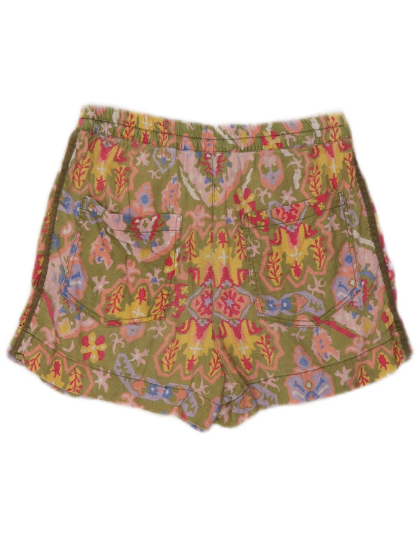 Zara Damen Chino-Shorts, Größe S, W26, mehrfarbig, Blumenmuster