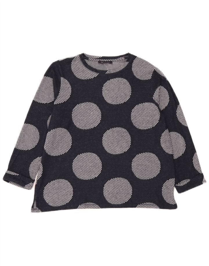 Marks & Spencer Damen-Top, 3/4-Ärmel, UK-Größe 44, Größe L, marineblau, gepunktet