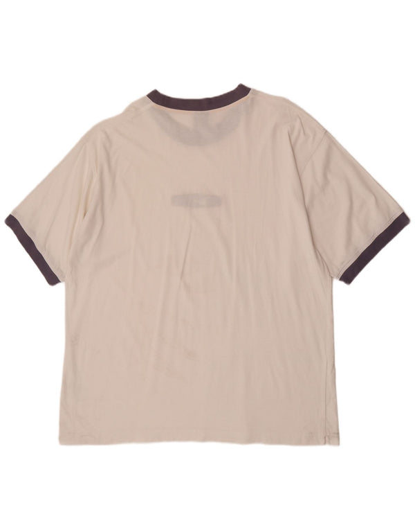 Nike Herren-T-Shirt mit Grafik, UK, Größe 45/47, XL, weiße Farbblock-Baumwolle